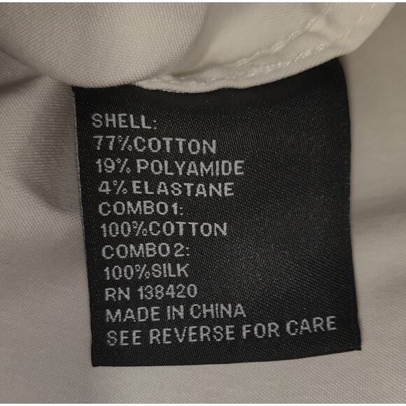 Per Se By Carlisle White Blouse Womens 6 Hi Low Crisp Stretch Asymmetrical - Picture 6 of 16